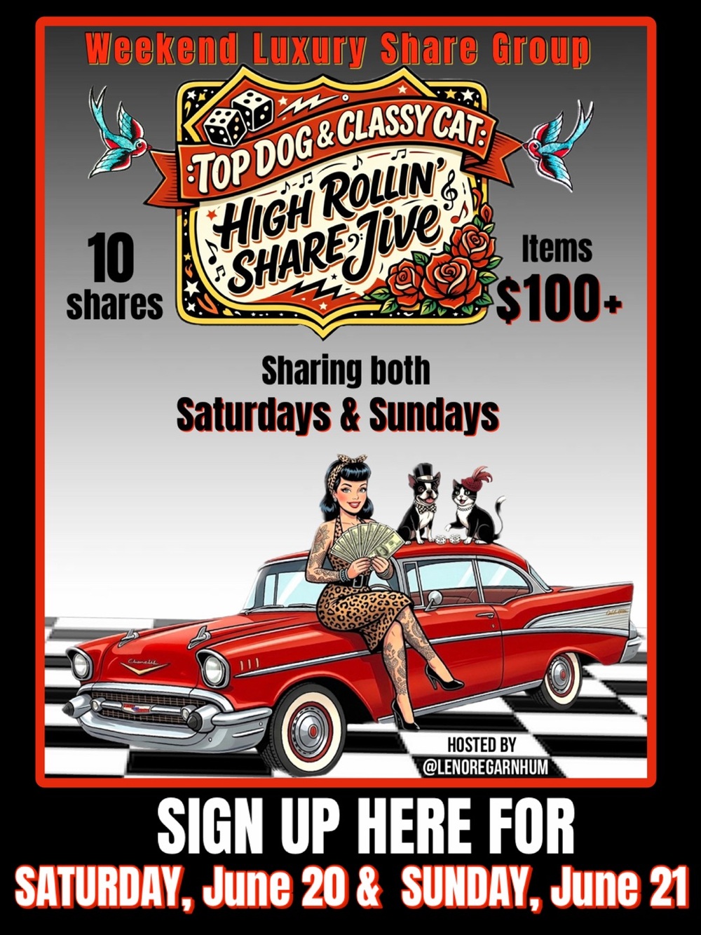 SIGNUPS CLOSED Saturday,June 20 & Sunday,June 21 Top Dog & Classy Cat Share Jive - Picture 2 of 7